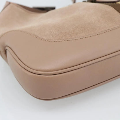 Gucci Jackie O Suede, Beige, Suede, Shoulder Bag