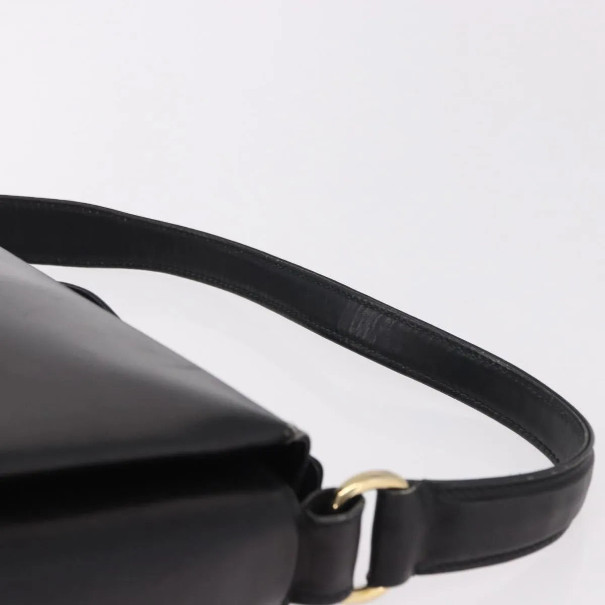 Gucci Vintage Convertible Bamboo Box Leather, Black, Leather, Handbag