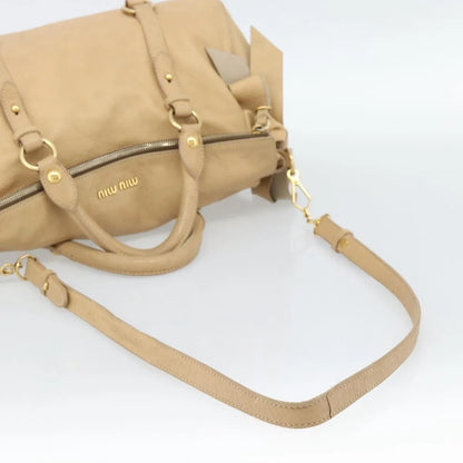 Miu Miu Convertible Satchel Leather, Beige, Leather, Handbag