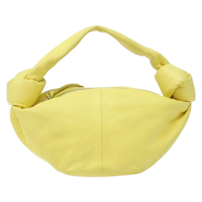 Bottega Veneta Double Knot Hobo Leather, Yellow, Leather, Handbag
