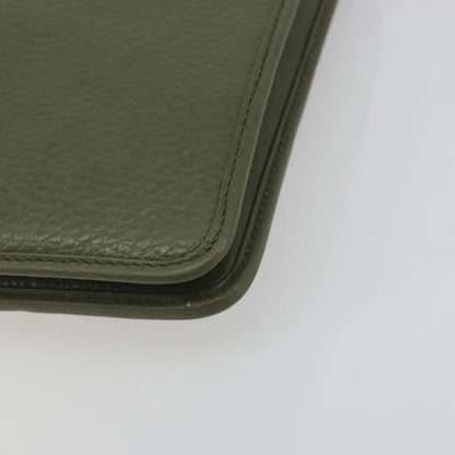 Christian Dior Vintage Chain Flap Leather, Green, Leather, Shoulder Bag