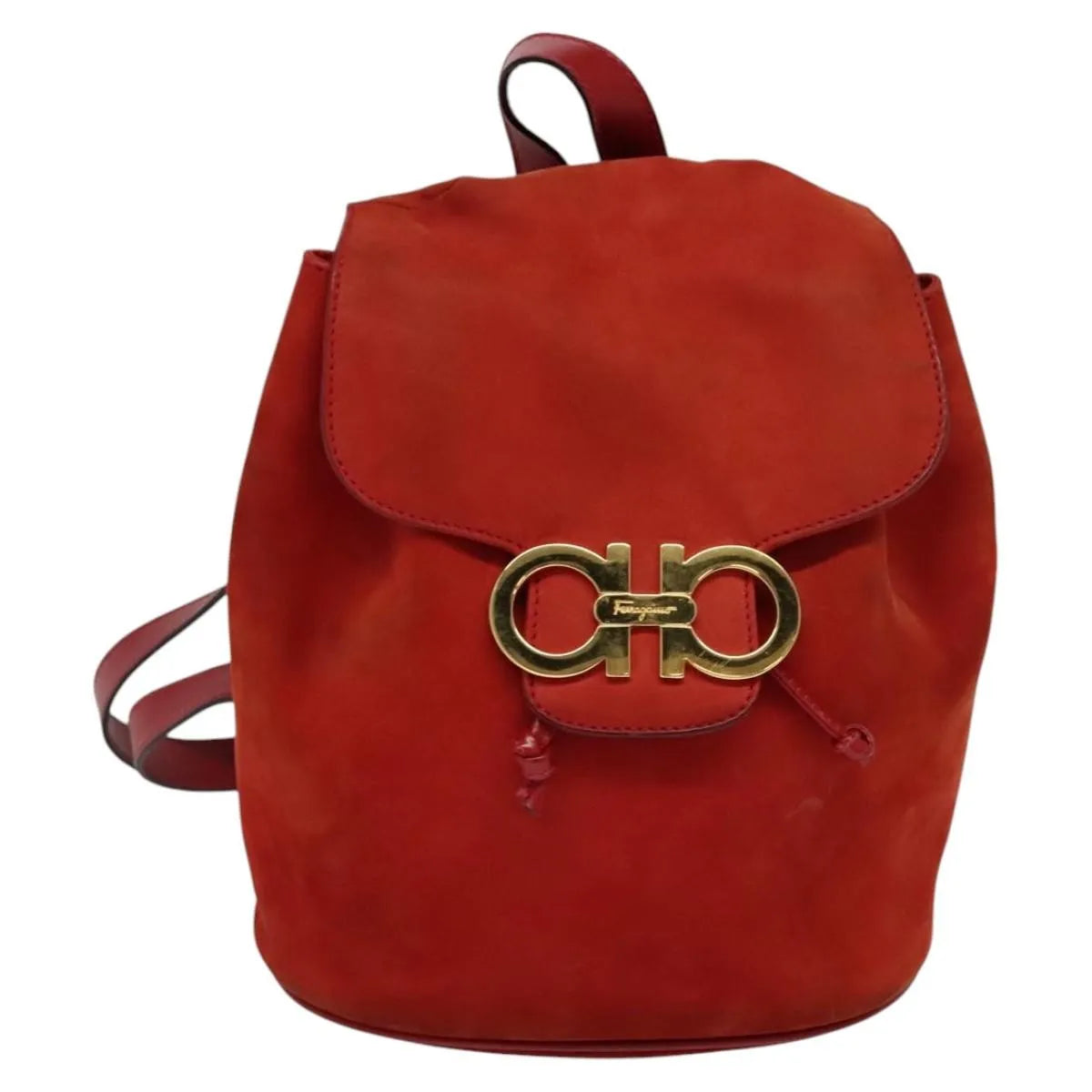 Salvatore Ferragamo Gancini Suede, Red, Suede, Backpack