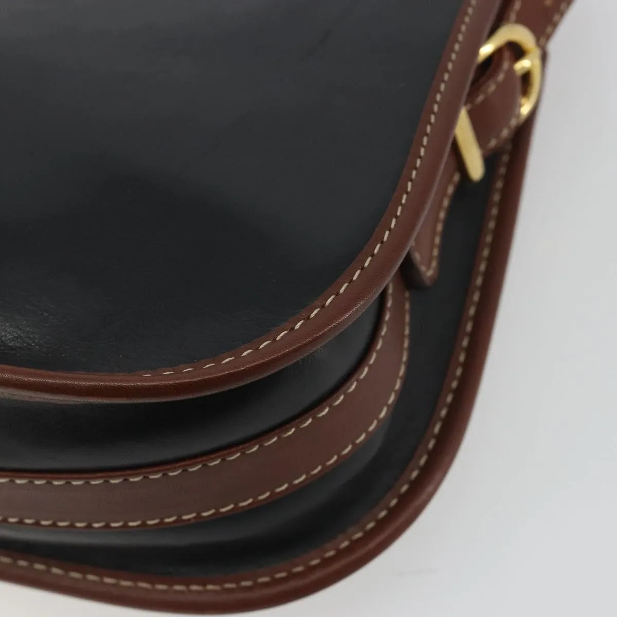 Celine Vintage Flap Leather, Black, Leather, Shoulder Bag