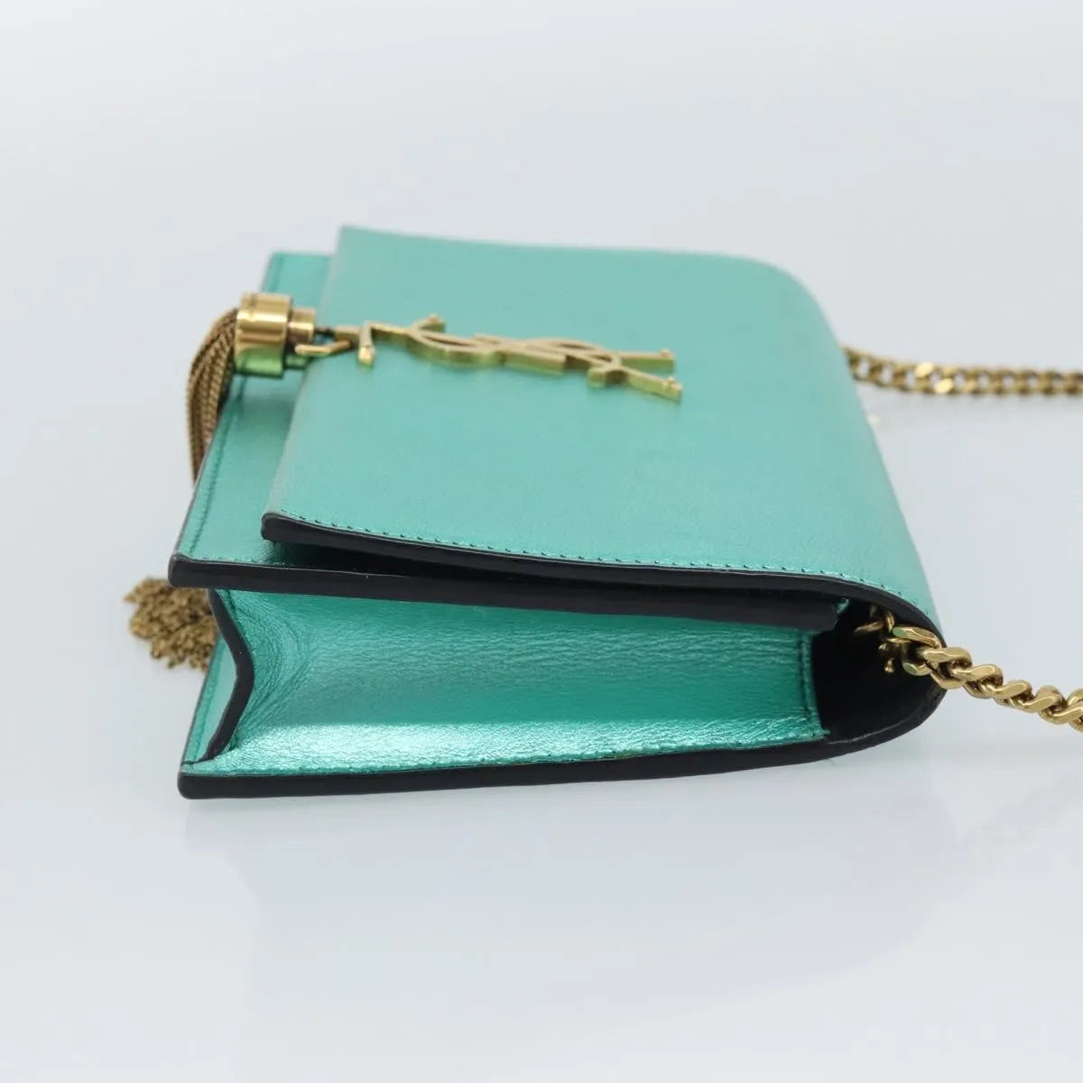 Saint Laurent Kate leather, Green, Leather, Shoulder Bag