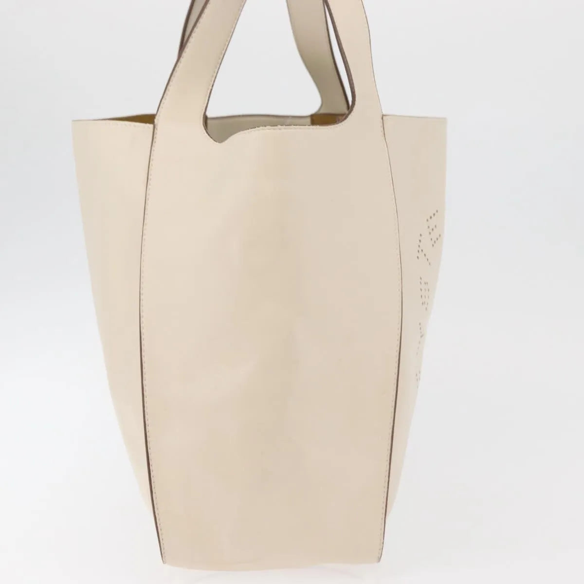 Stella McCartney Alter Tote Perforated Faux Leather, White, Synthetic, Tote Bag