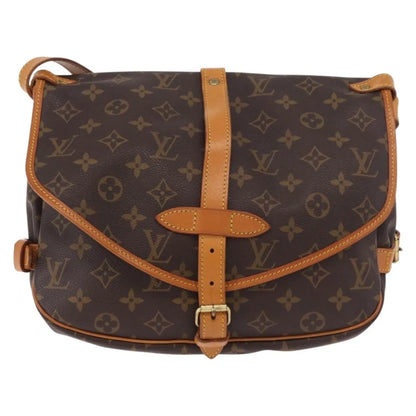 Louis Vuitton Saumur Canvas, Brown, Canvas, Shoulder Bag