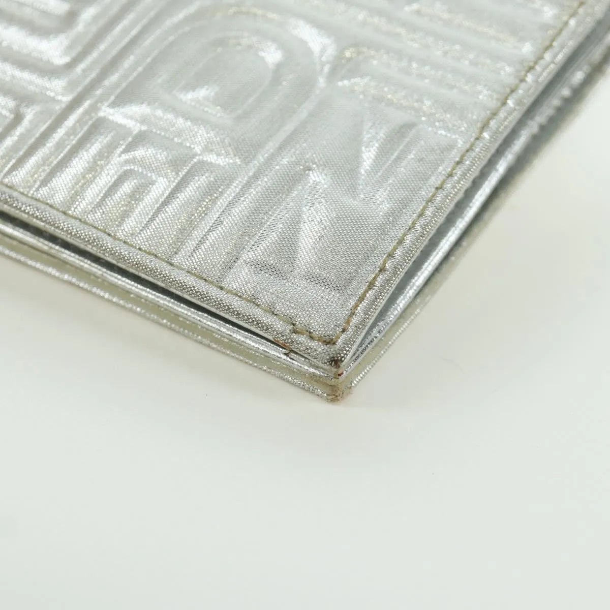 Fendi Wallet on Chain Logo Embossed Leather, Silver, Leather, Wallet