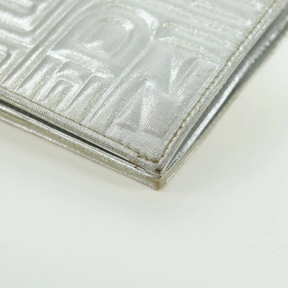 Fendi Wallet on Chain Logo Embossed Leather, Silver, Leather, Wallet