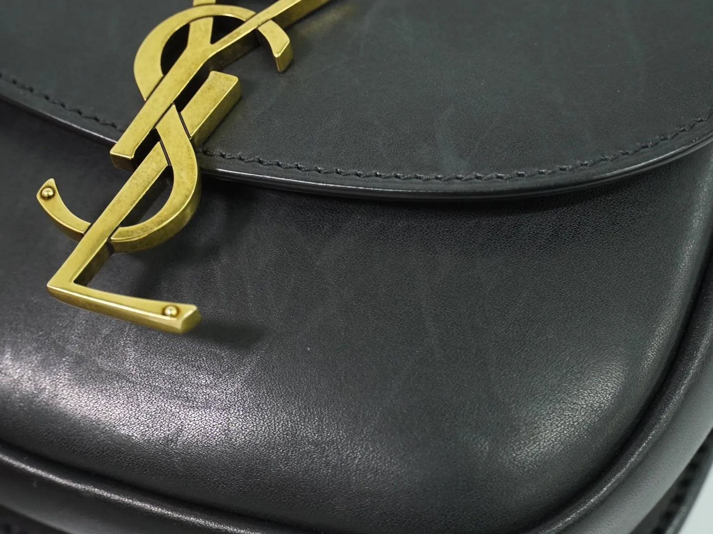 Saint Laurent Kaia Leather, Black, Leather, Shoulder Bag