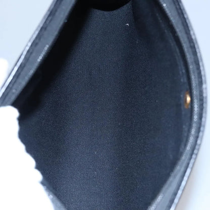 Christian Dior Vintage Honeycomb Zip Coated Canvas, Black, Canvas, Clutch