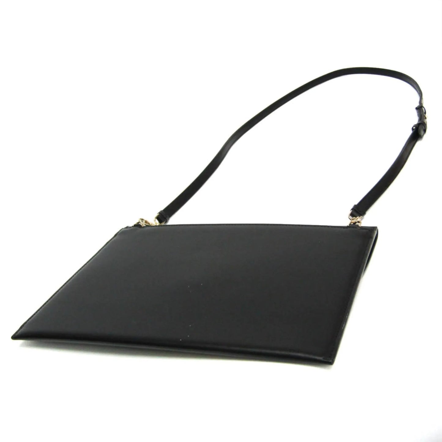Salvatore Ferragamo Gancini Leather, Black, Leather, Shoulder Bag