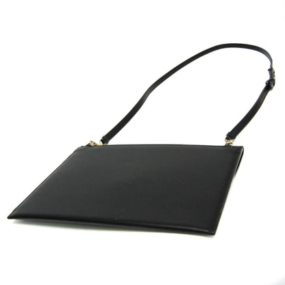Salvatore Ferragamo Gancini Leather, Black, Leather, Shoulder Bag