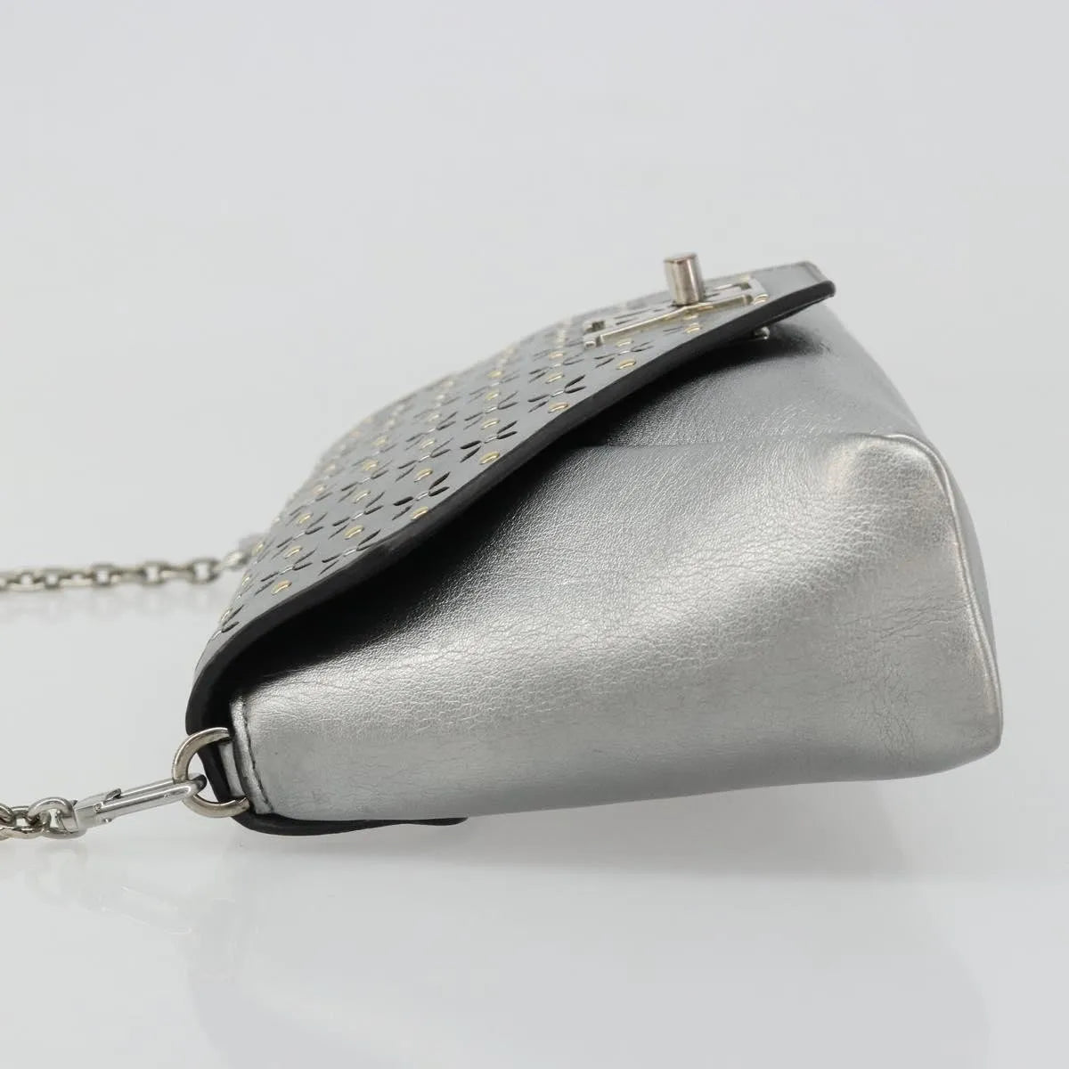 Louis Vuitton Love Note Chain Clutch Leather, Silver, Leather, Shoulder Bag