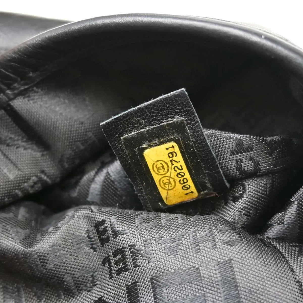 Chanel Vintage Logo Messenger Quilted Aged Calfskin, Black, Leather, Shoulder Bag