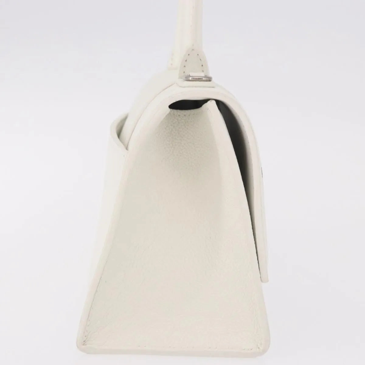 Balenciaga Hourglass Top Handle Leather, White, Leather, Handbag