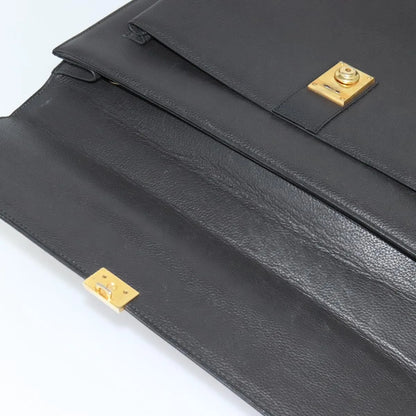 Versace Vintage Leather, Black, Leather, Briefcase