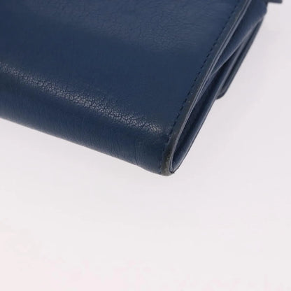 Chanel Lucky Clover Long Flap Wallet Leather, Blue, Leather, Wallet