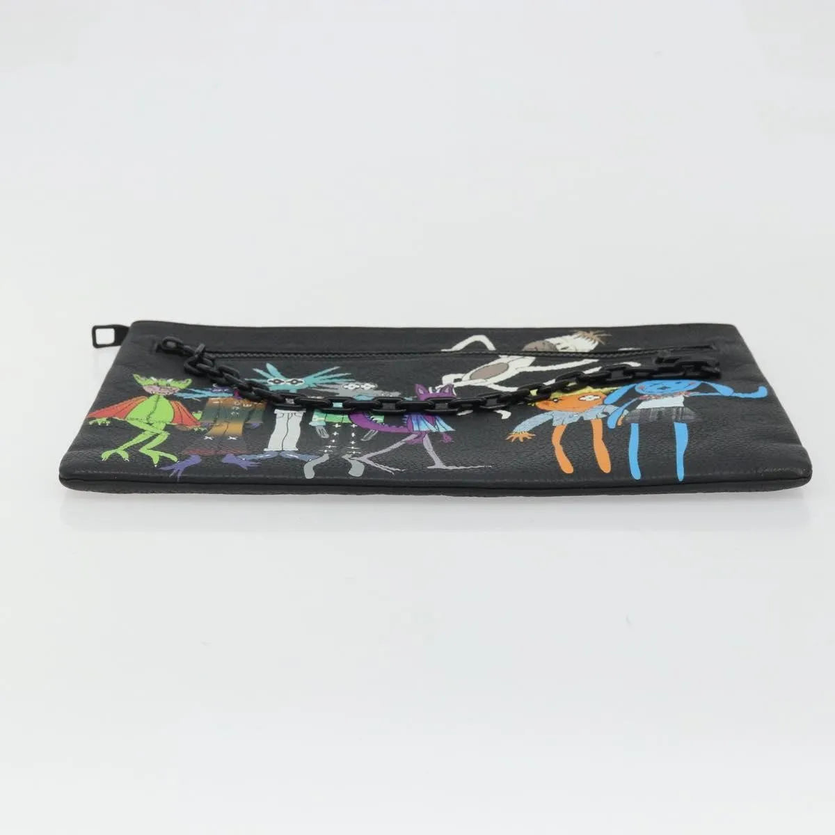 Louis Vuitton LV Friends A4 Printed Monogram Taurillon Leather, Black, Canvas, Clutch