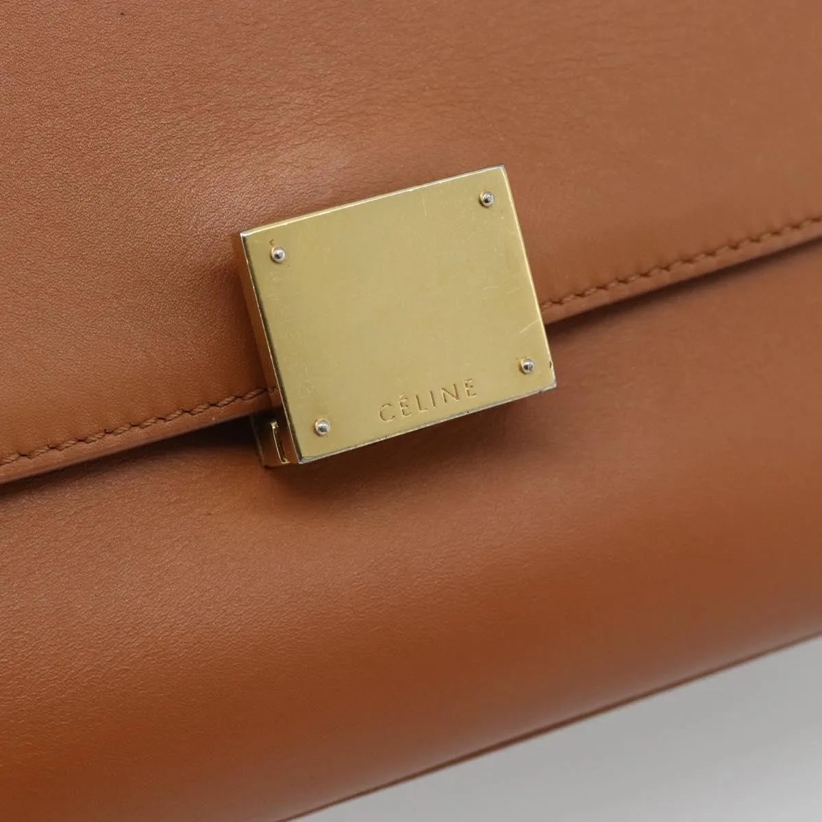 Celine Trapeze Leather with Suede, Brown, Leather, Handbag