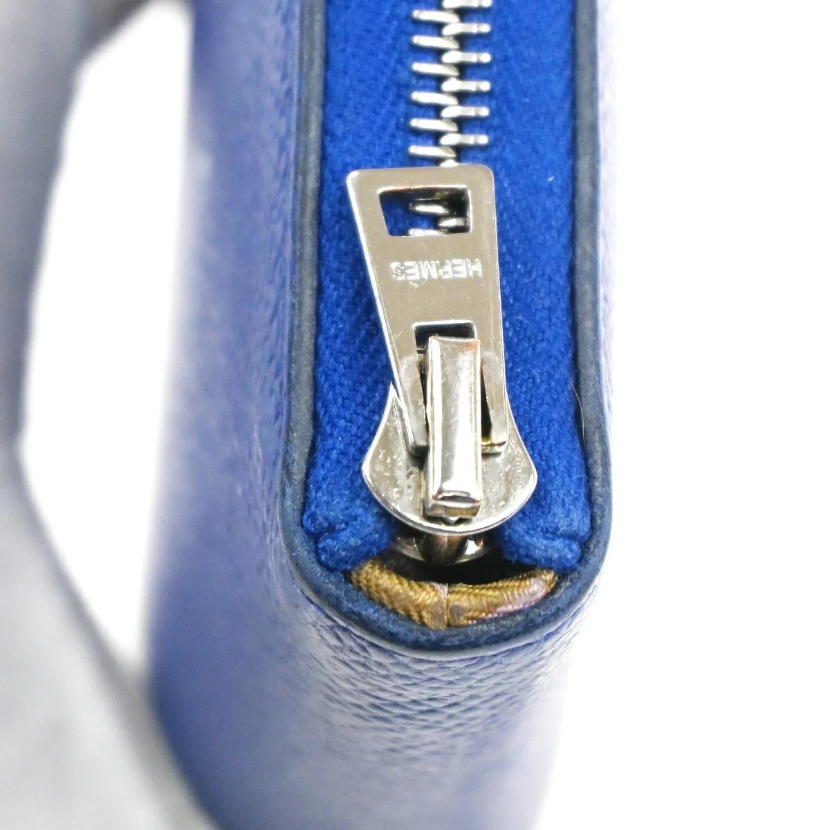 Hermes Azap Zip Around Silk'in Epsom, Blue, Leather, Wallet
