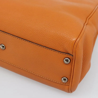 Gucci Bamboo shopper Leather, Orange, Leather, Handbag
