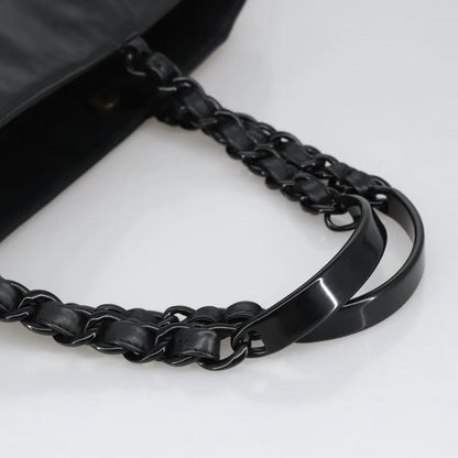 Chanel Vintage CC Resin Chain Tote Leather, Black, Leather, Tote Bag
