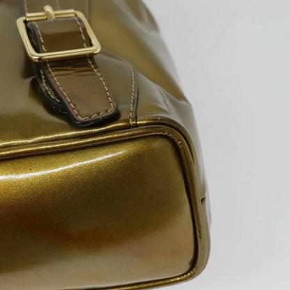 Gucci Vintage Bamboo Patent, Gold, Patent Leather, Backpack