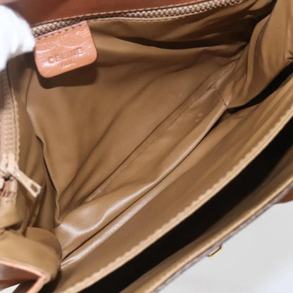 Celine Vintage Macadam Canvas and Leather, Brown, Canvas, Shoulder Bag