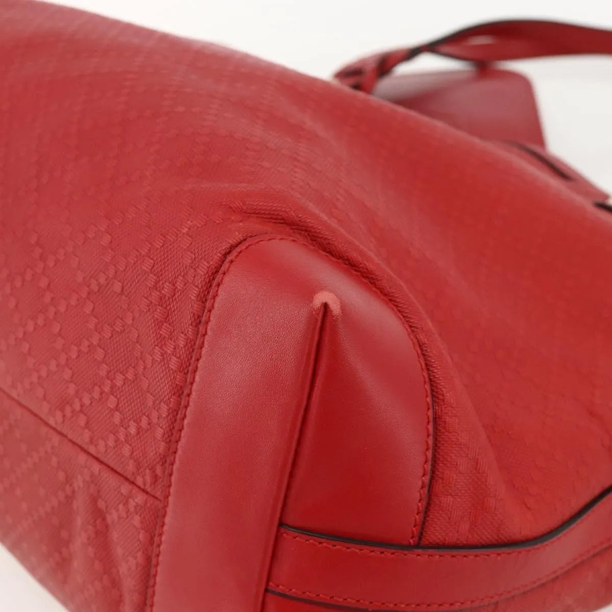 Gucci Craft Tote Diamante Leather, Red, PVC, Tote Bag