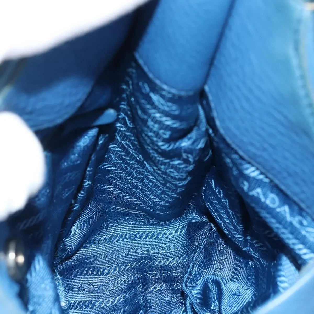 Prada Vitello Daino Convertible Tote Vitello Daino, Blue, Leather, Handbag