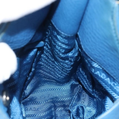 Prada Vitello Daino Convertible Tote Vitello Daino, Blue, Leather, Handbag