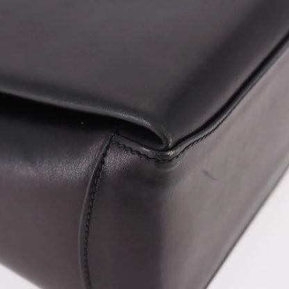 Gucci Vintage Convertible Bamboo Box Leather, Black, Leather, Handbag