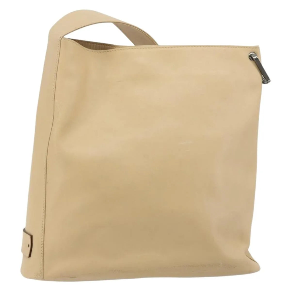 Gucci Vintage Flat Messenger Leather, Beige, Leather, Shoulder Bag