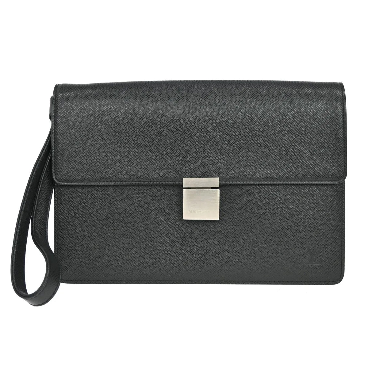 Louis Vuitton Selenga Pochette Taiga Leather, Black, Leather, Clutch
