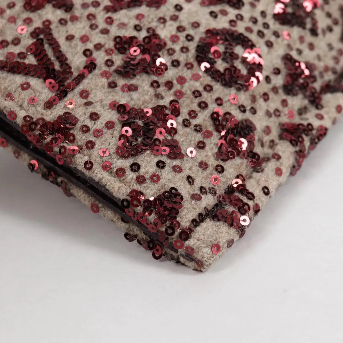Louis Vuitton Pochette Felt and Sequin, Burgundy, Canvas, Clutch