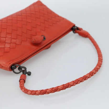 Bottega Veneta Zip Clutch Leather with Intrecciato Snakeskin Detail, Red, Leather, Clutch