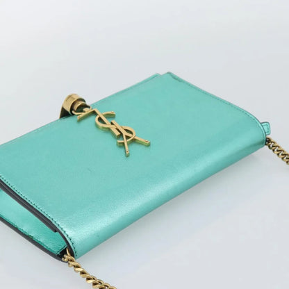 Saint Laurent Kate leather, Green, Leather, Shoulder Bag