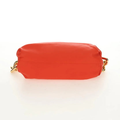 Bottega Veneta The Chain Leather, Orange, Leather, Shoulder Bag