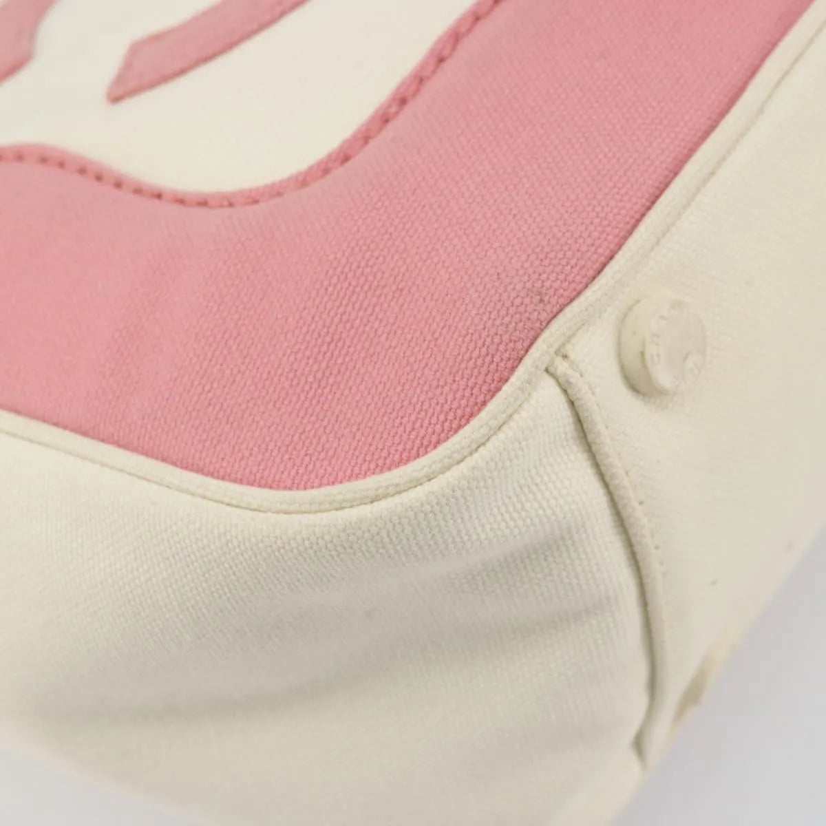 Chanel Vintage CC Tote Canvas, Beige, Canvas, Tote Bag