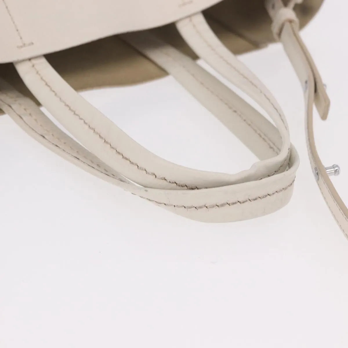 Celine Vertical Bi-Cabas Tote Leather, White, Leather, Tote Bag