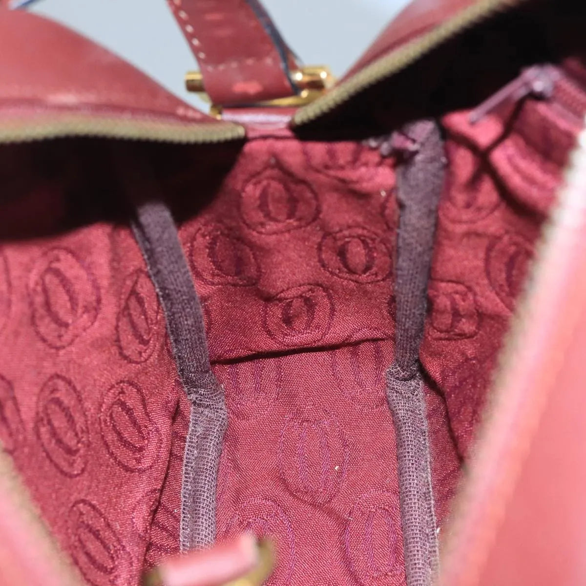 cartier Must de Cartier Leather, Burgundy, Leather, Shoulder Bag