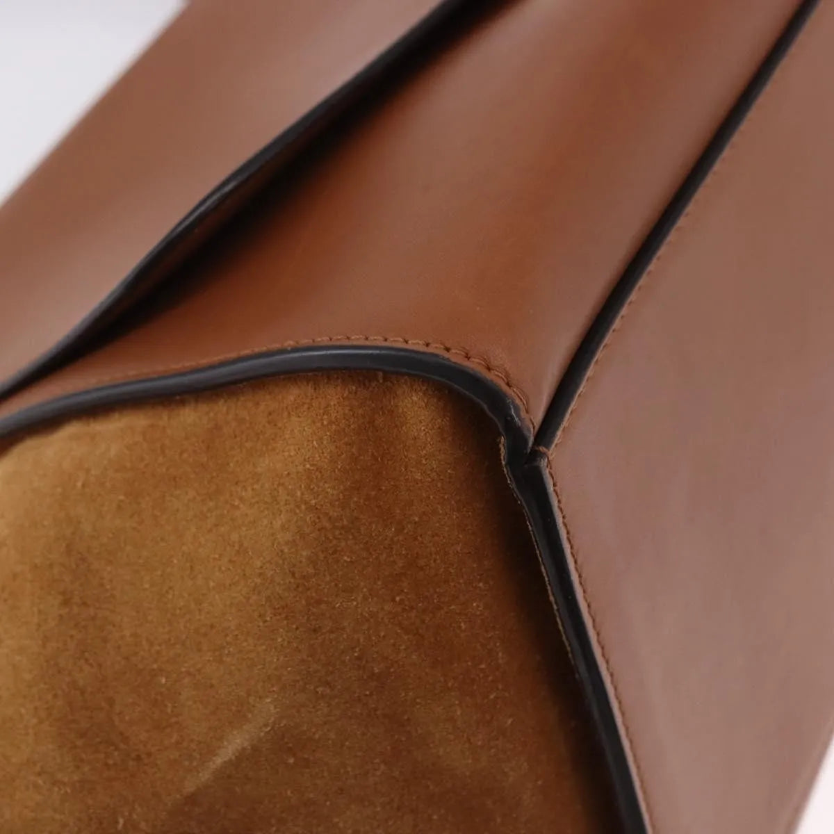 Celine Trapeze Leather, Brown, Leather, Handbag