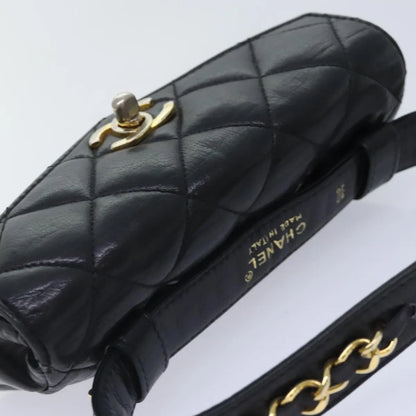 Chanel Vintage CC Waist Lambskin, Black, Leather, Shoulder Bag