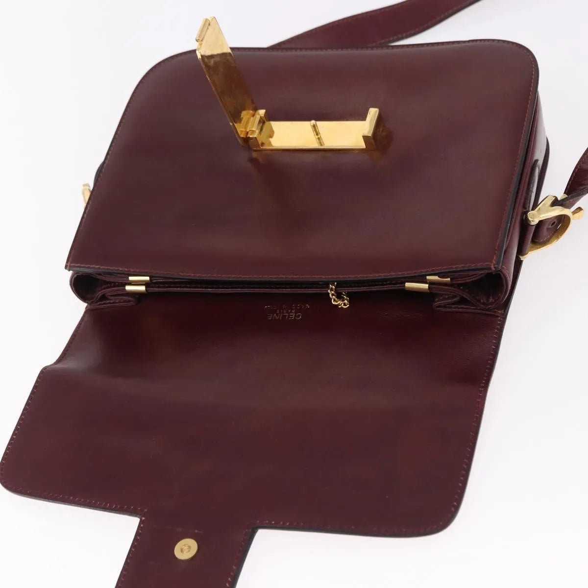 Celine Horse Carriage Leather, Burgundy, Leather, Shoulder Bag