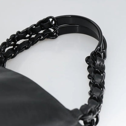 Chanel Vintage CC Resin Chain Tote Leather, Black, Leather, Tote Bag
