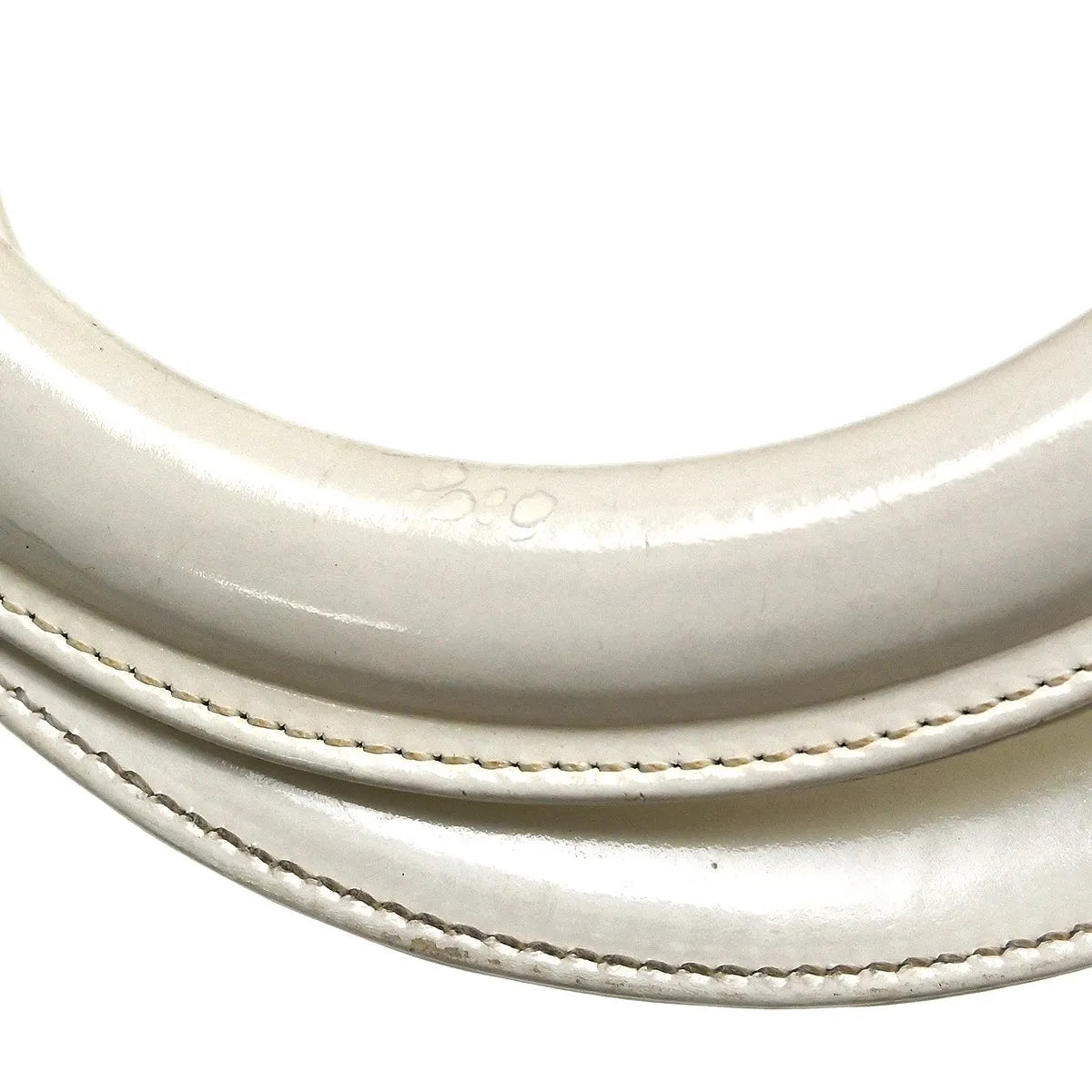 Christian Dior Lady Dior Cannage Quilt Patent, White, Patent Leather, Handbag