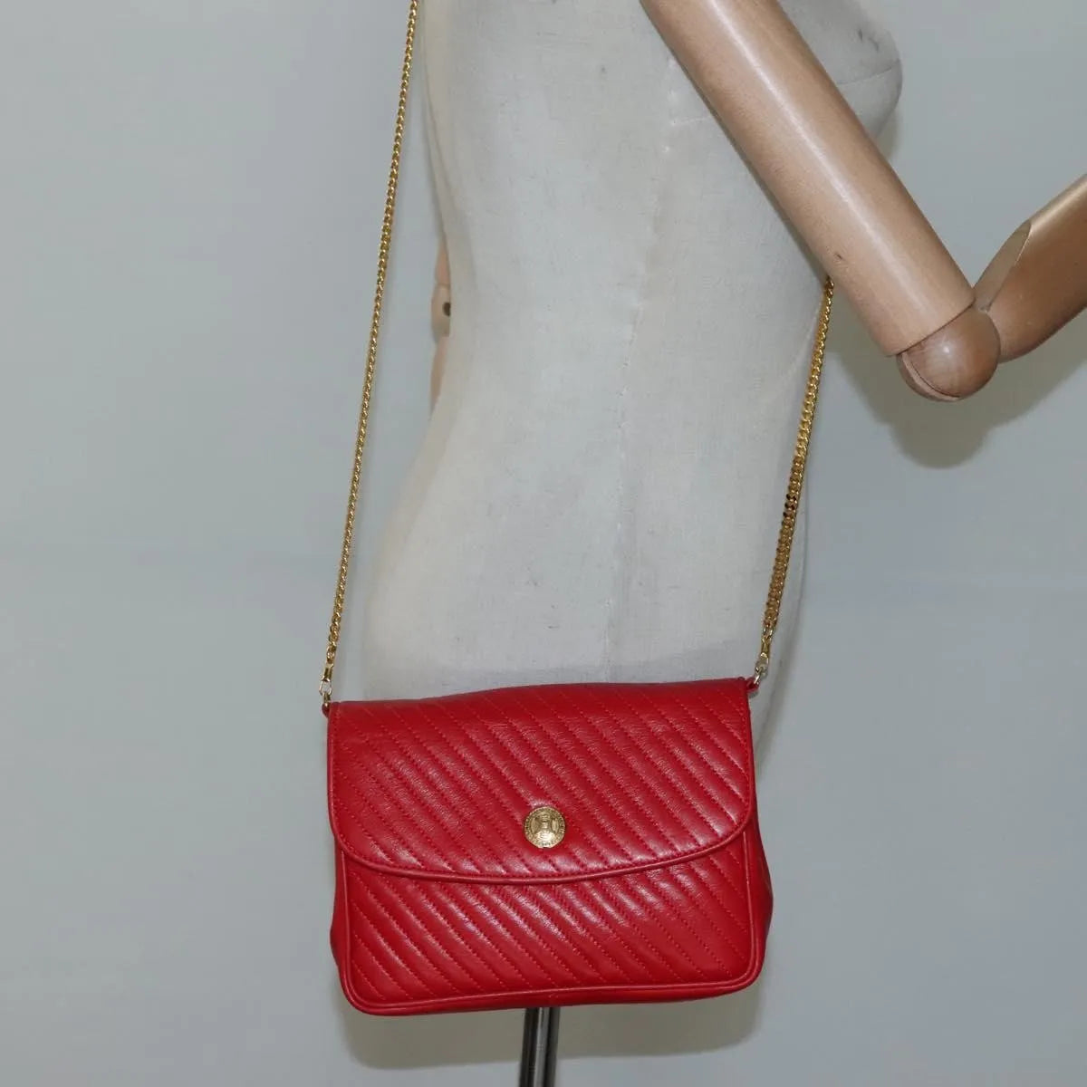 Celine Vintage Leather, Red, Leather, Shoulder Bag