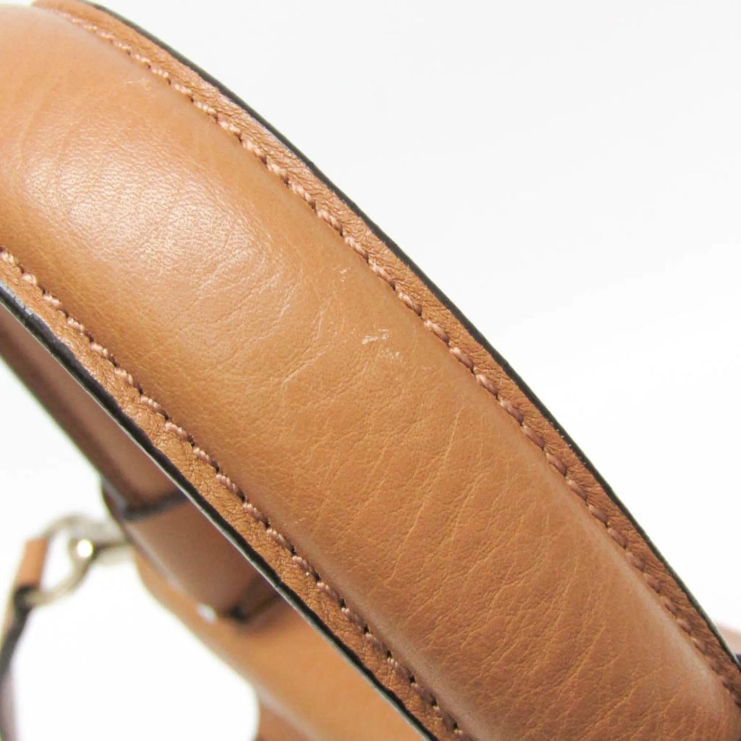 Salvatore Ferragamo Gancini Leather, Brown, Leather, Shoulder Bag