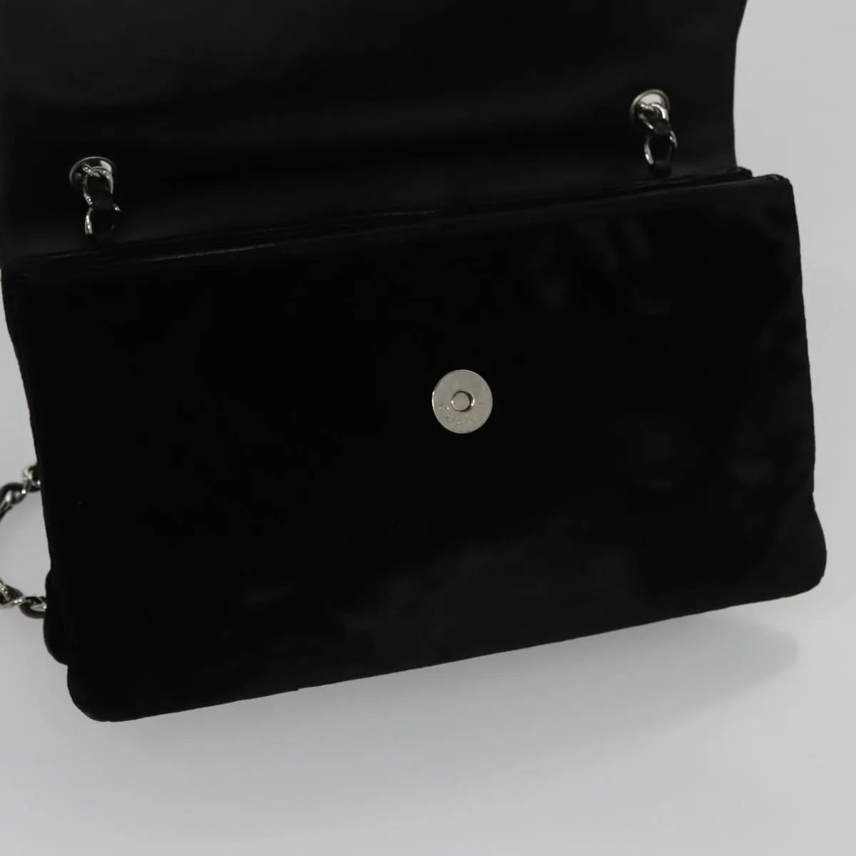 Chanel Camellia No.5 Chain Flap Velvet, Black, Velvet, Shoulder Bag