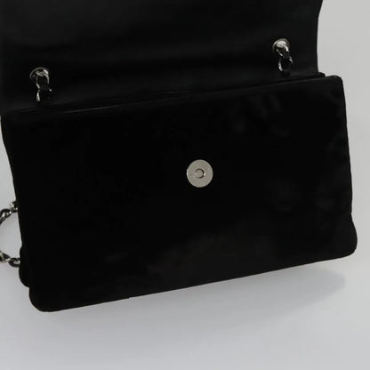 Chanel Camellia No.5 Chain Flap Velvet, Black, Velvet, Shoulder Bag